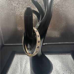 Gold and Blue Star Bangle Bracelet